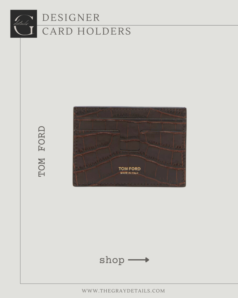 Tom Ford Shiny Croc-Embossed Money Clip Cardholder