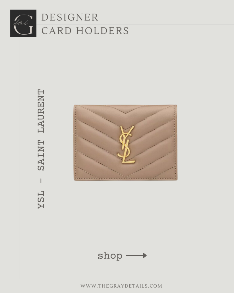 Saint Laurent Cassandre Matelassé Flap Card Case in Lambskin