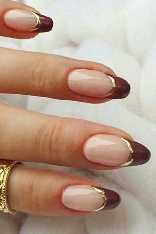Brown and Gold Nails