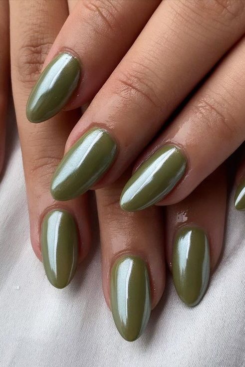 Olive Green Fall Nail Designs