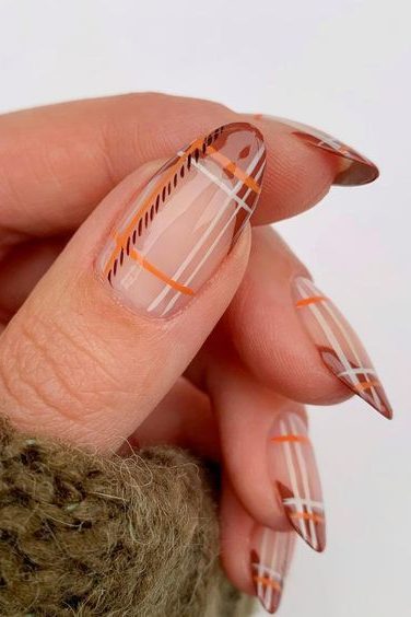 Plaid Fall Nail Designs