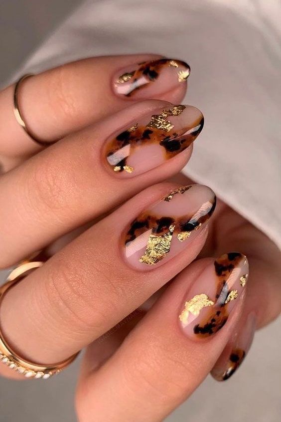 Tortoise shell Fall Nail Designs