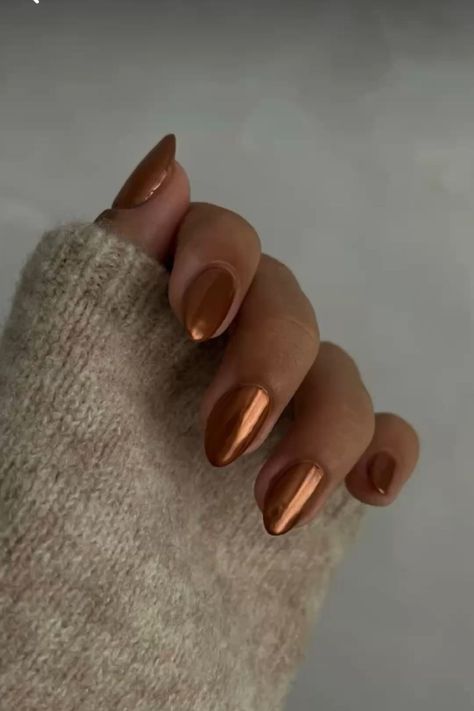 Copper Chrome Nails