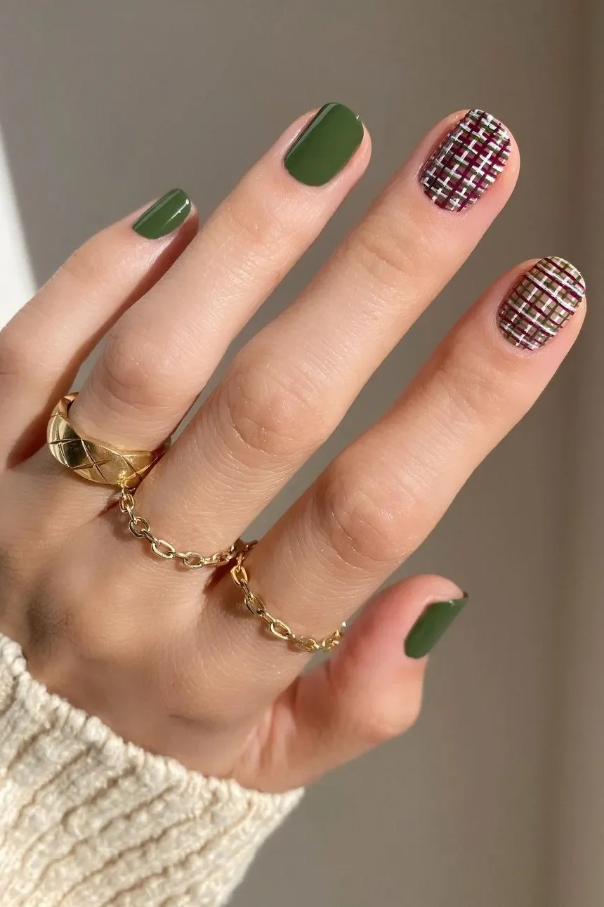 Plaid Nail art