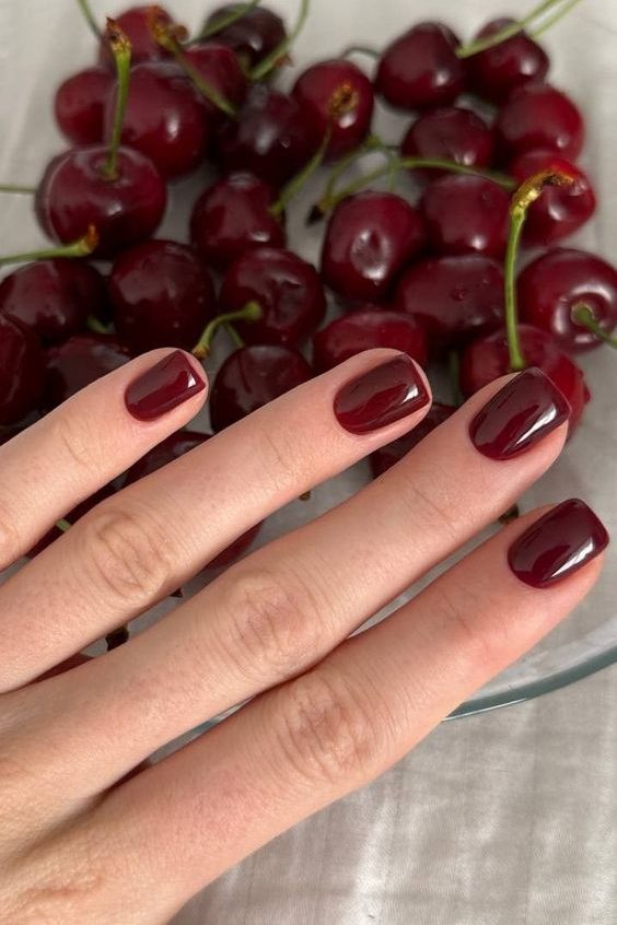Deep cherry red Nails