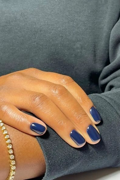 Navy Blue October Nail Ideas