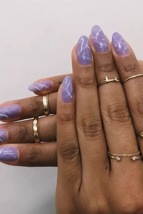 Purple marble Nails