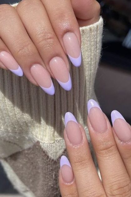 Purple French Tip Nails
