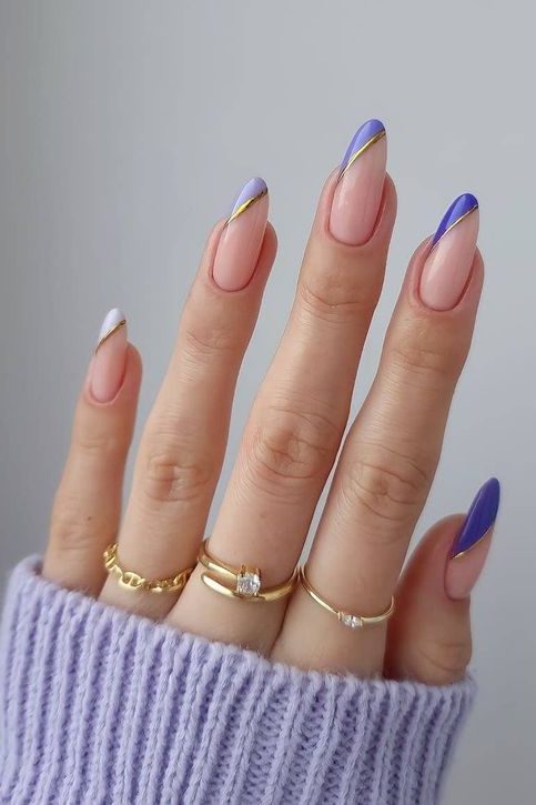 Purple and Gold Nail ideas
