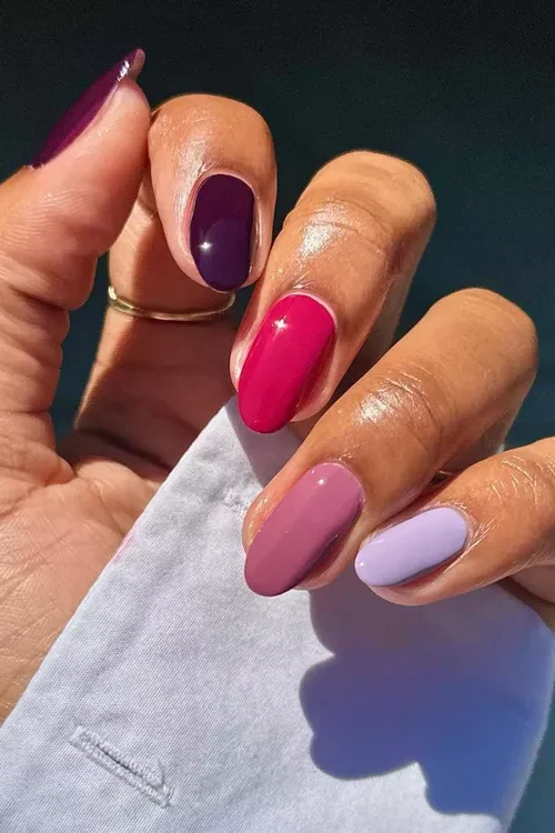 Tonal Purple Nail Ideas