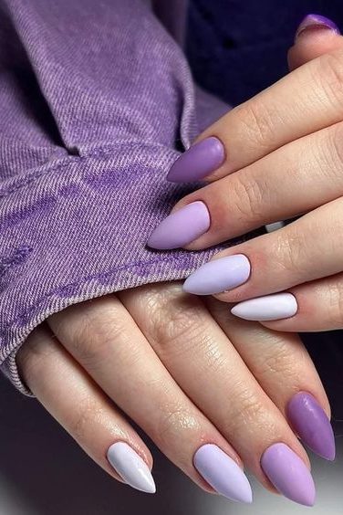Tonal Purple Nail Ideas