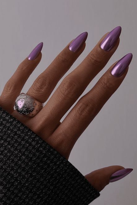 Chrome Purple Nail Ideas