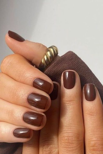Chocolate Brown Nails