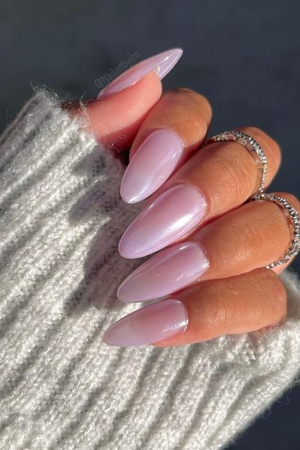 Glazed lavender manicure