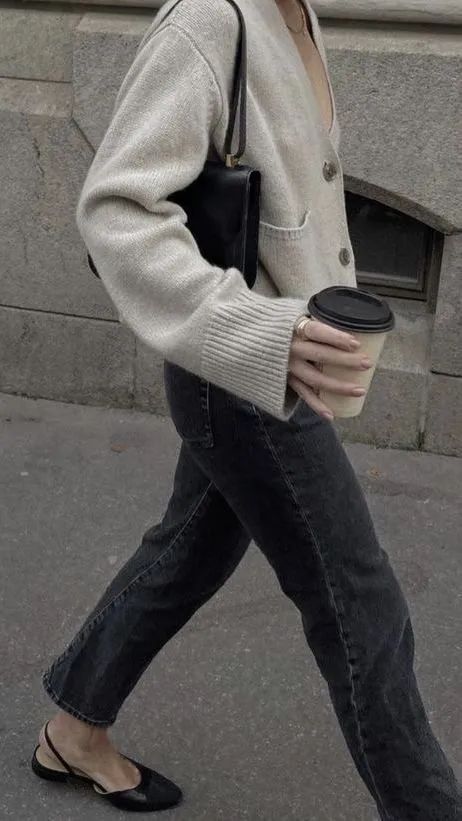 Cashmere Sweater and Dark Jeans