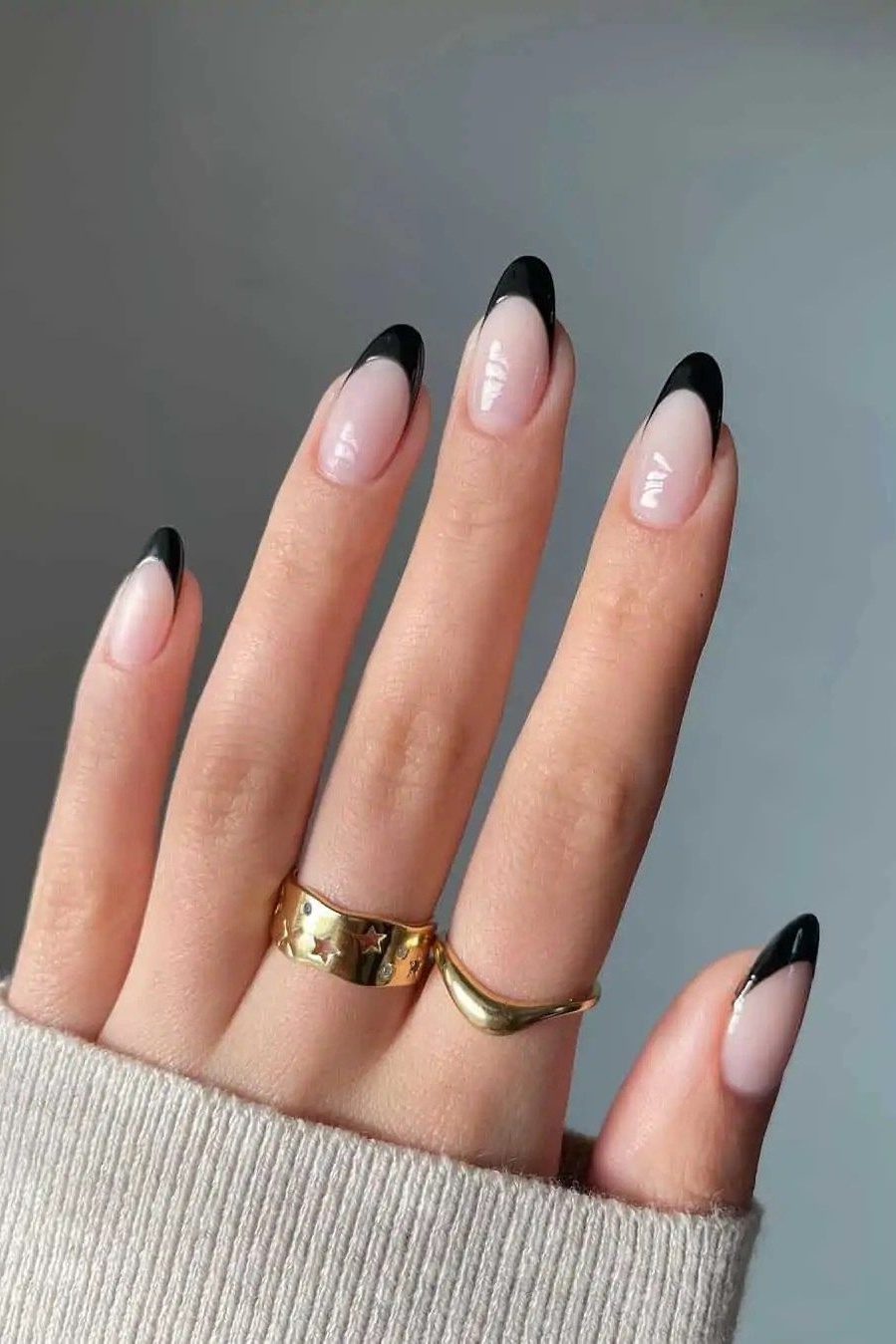 classic black french tips