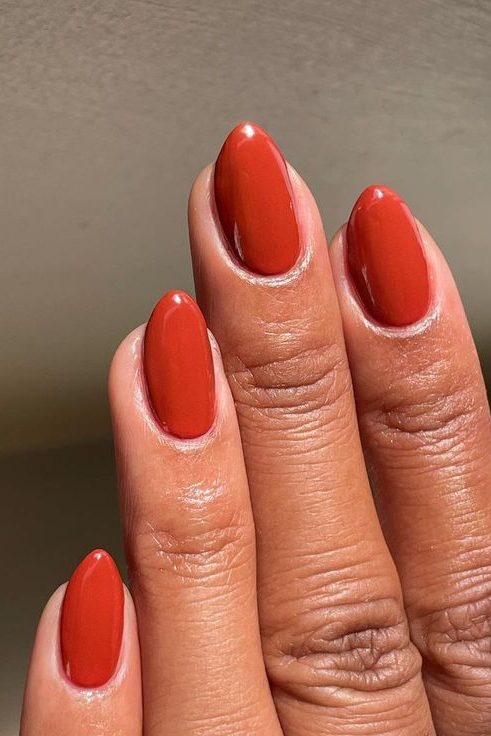 burnt orange almond Nails