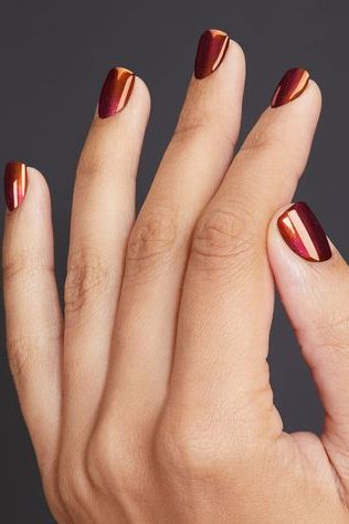 Burnt Orange Chrome Nail ideas