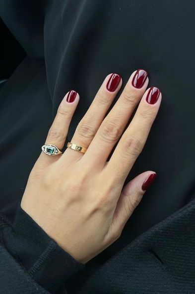 Mocha Cherry chrome Nails