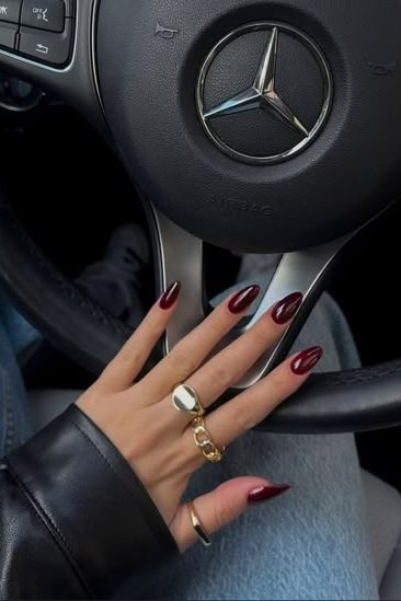 Mocha Cherry chrome Nails