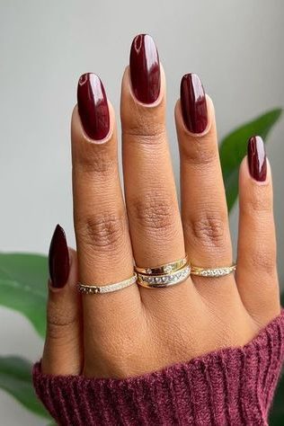 Mocha Cherry Fall Chrome Nail Colors