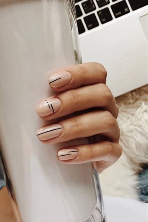 Minimalist Line Nail Art design