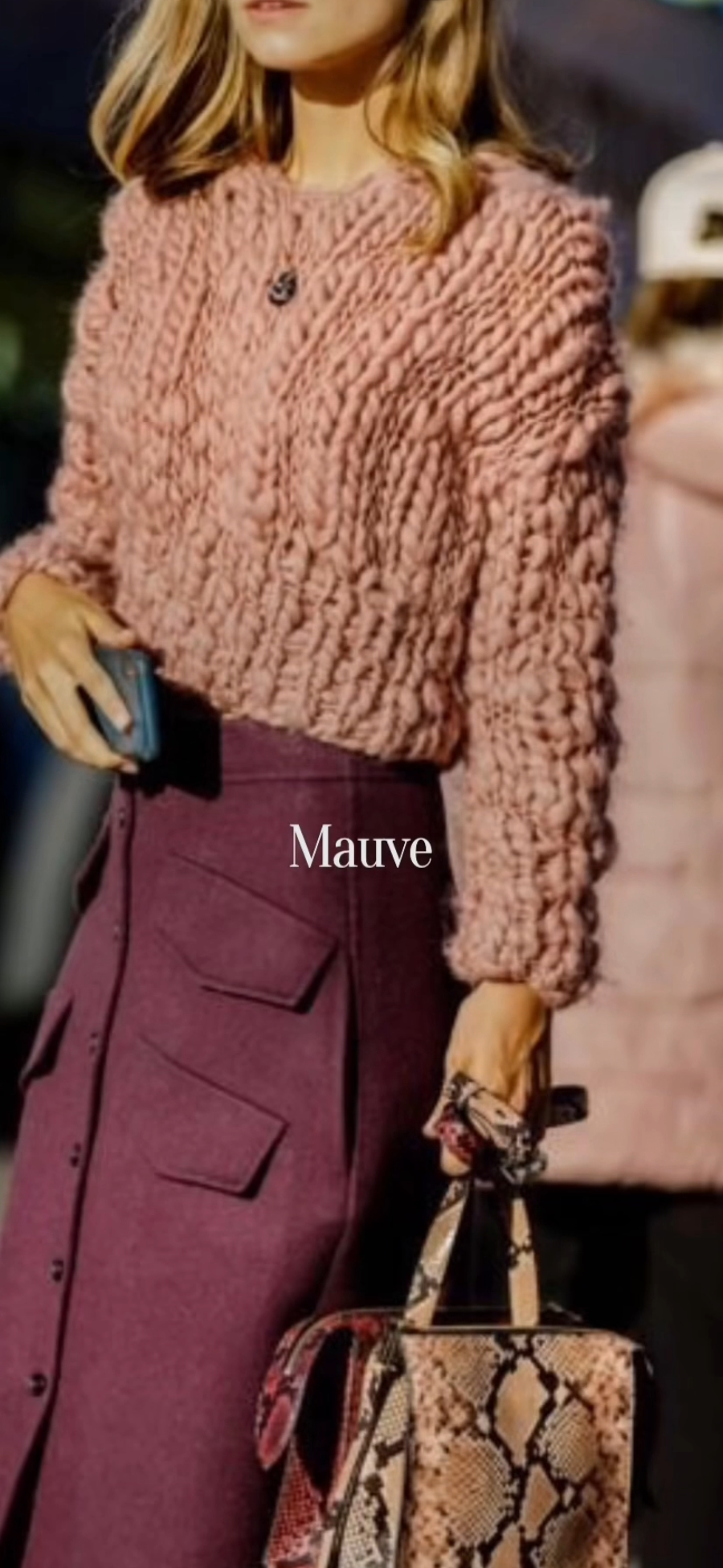Mauve Sweater Neutral Color Trends