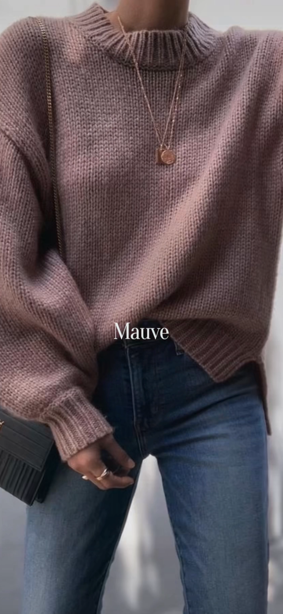 Mauve Sweater Neutral Color Trends