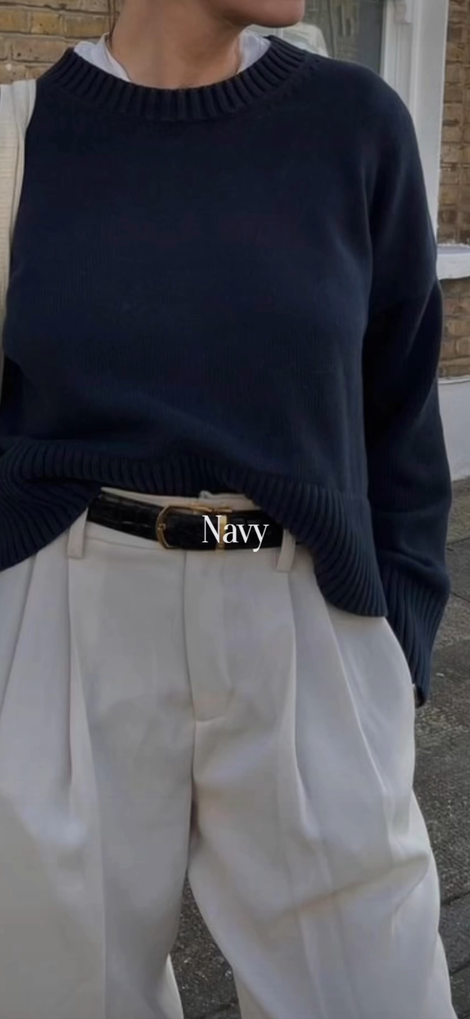 Navy sweater fall capsule