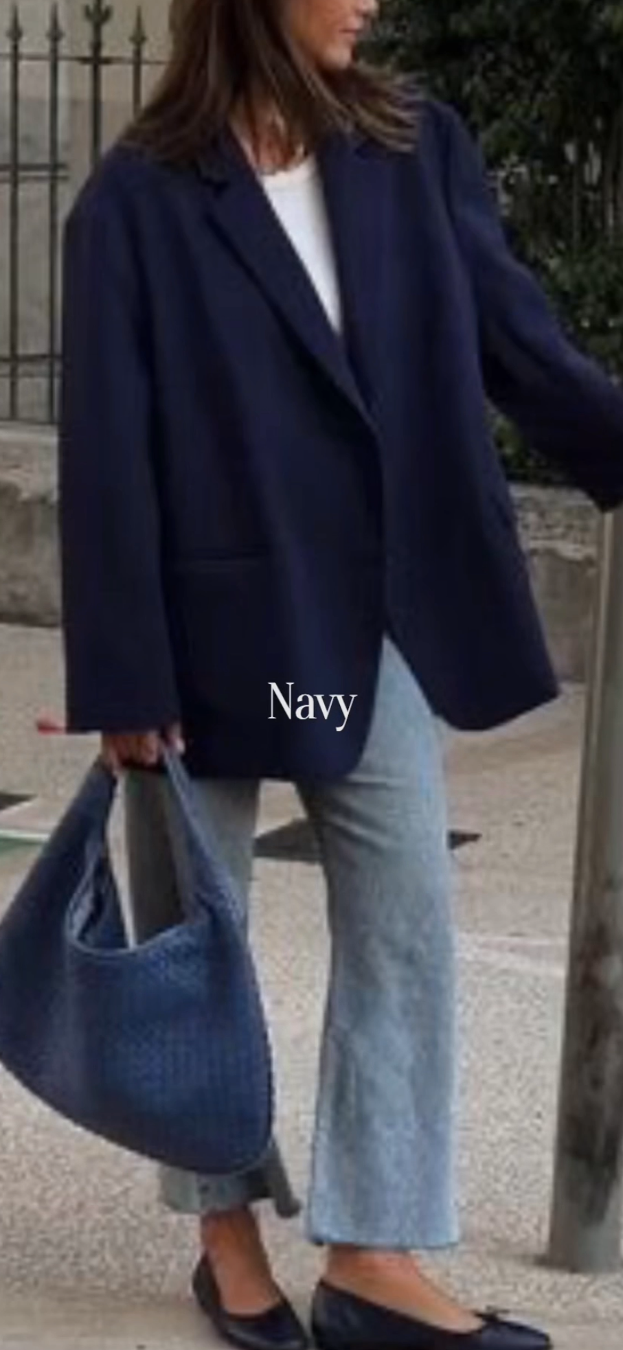 Navy coat fall capsule wardrobe