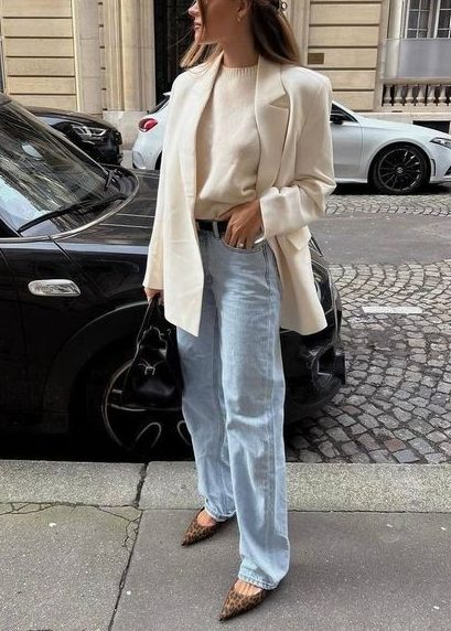 structured blazer winter outfit