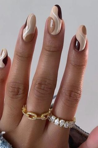 Abstract Fall Thanksgiving Nail Art Ideas