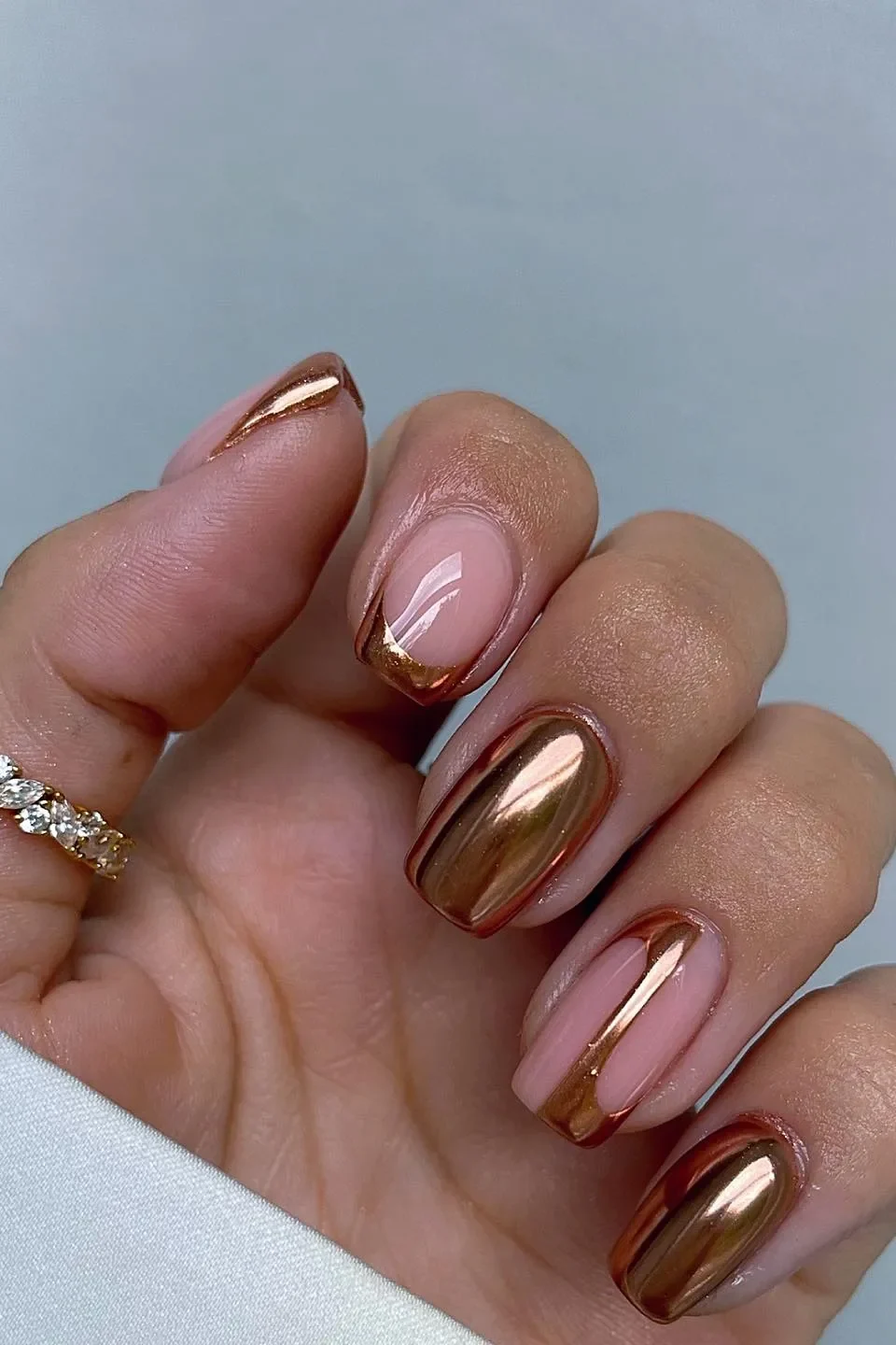 Copper Chrome Nail design