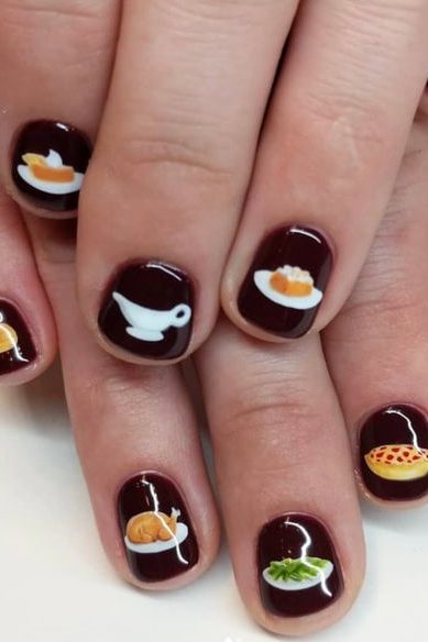 Thanksgiving Dinner Inspired Nails