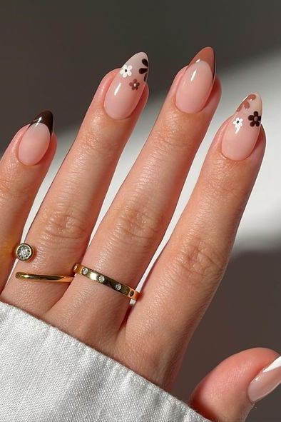 Fall Floral Thanksgiving Nail Art Ideas