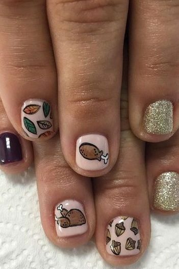 Thanksgiving Dinner Inspired Nails