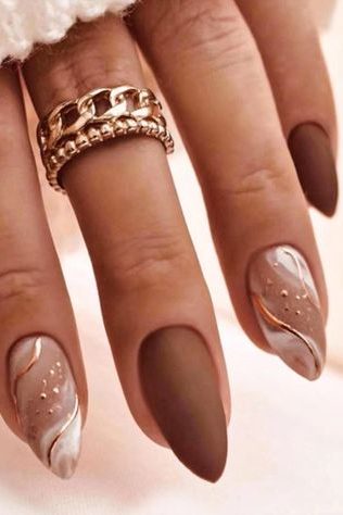 Matte Brown Nails