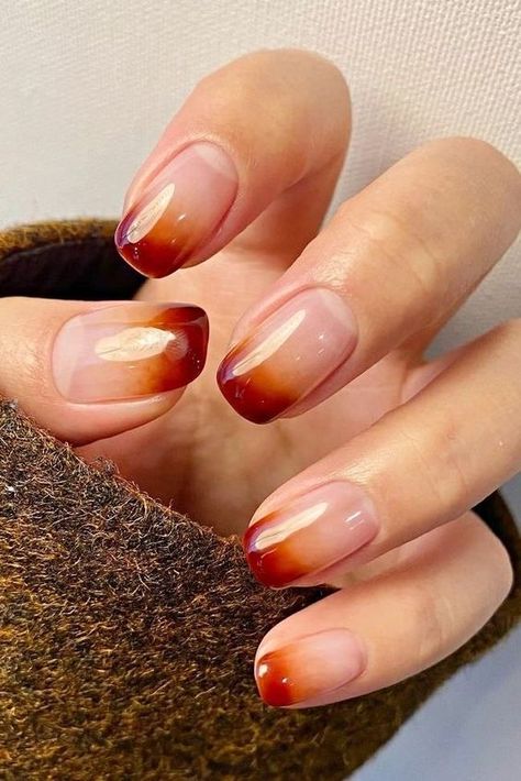 Pumpkin Spice Ombre Thanksgiving Nail Art Ideas