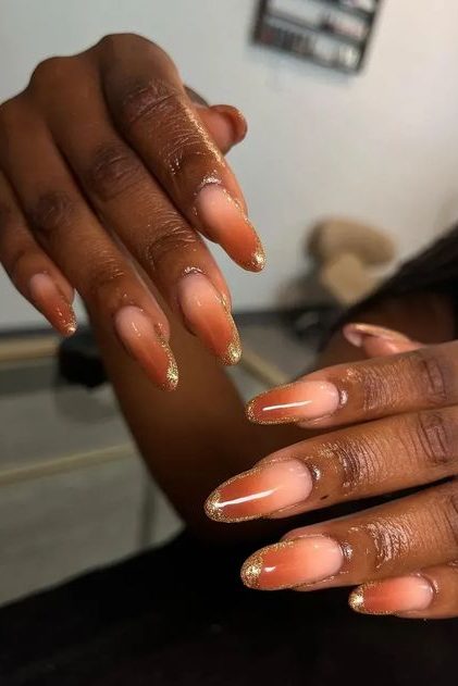 Pumpkin Spice Ombre Thanksgiving Nail Art Ideas