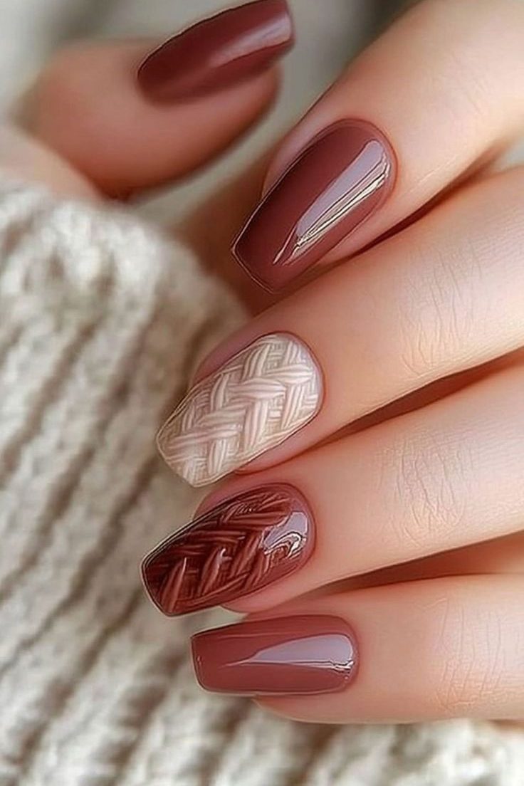Sweater Weather Thanksgiving Nail Art Ideas
