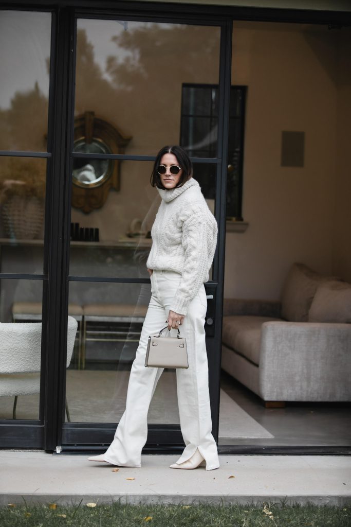 Monochrome White Jean Winter Outfit
