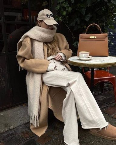 Cashmere Scarf and Trench Coat Old Money Winter Outfits