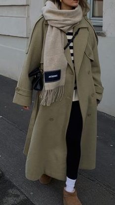 Cashmere Scarf and Trench Coat