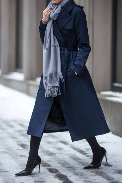 Cashmere Scarf and Trench Coat
