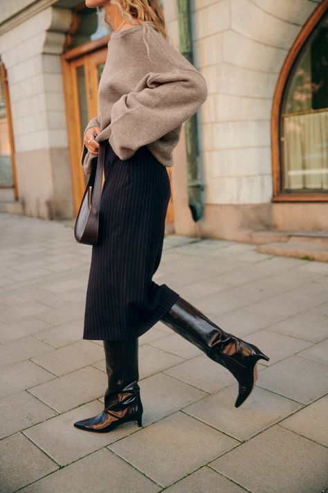 Cashmere Sweater and Wool Skirt Combo