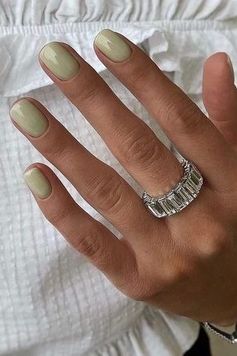 Muted Sage Green Nail ideas