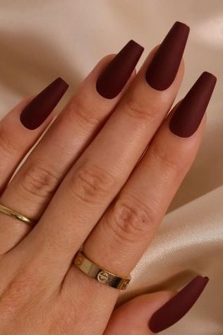Matte Coffin Nails