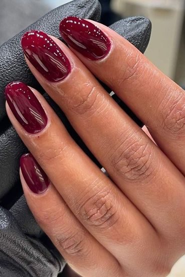 Burgundy Ombre Nails