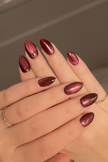 Velvet Burgundy Nail inspo