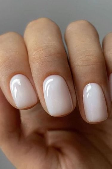 Milky White manicure